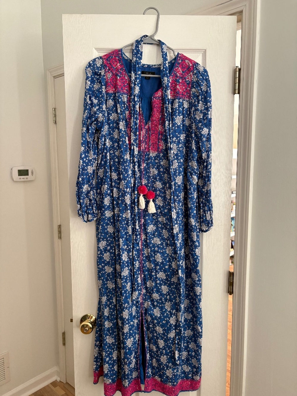 J Crew Maxi dress with tie belt and tassels